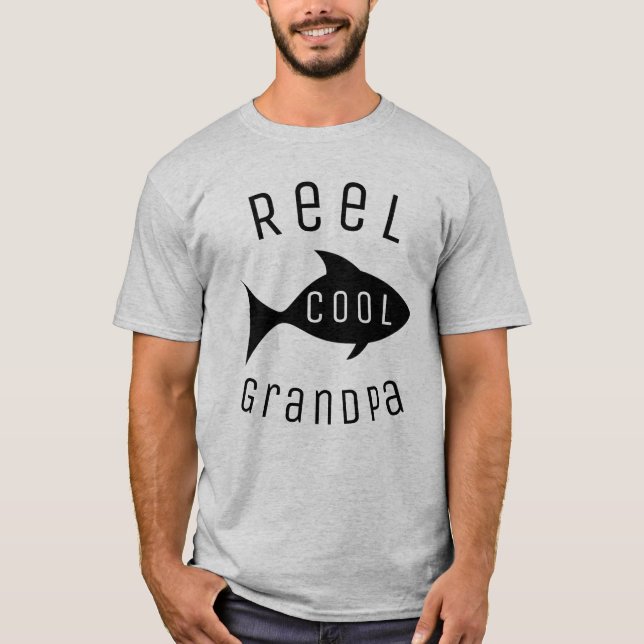 Camiseta Abuelo fresco de la pesca del carrete (Anverso)