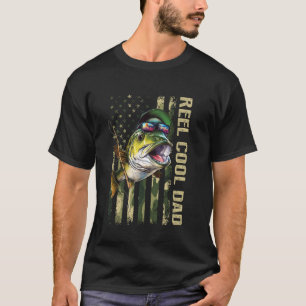 Camiseta Abuelo Genial Camuflaje de Pesca Bandera Día del P