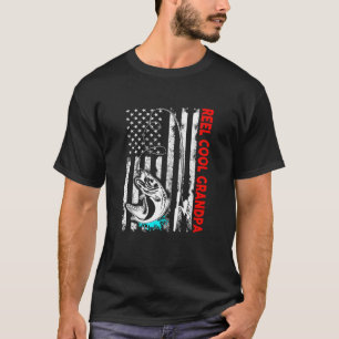 Camiseta Abuelo Genial Carrete Bandera Americana Pesca