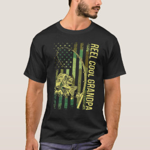 Camiseta Abuelo Genial Hombre Americano Bandera Pescador Ca