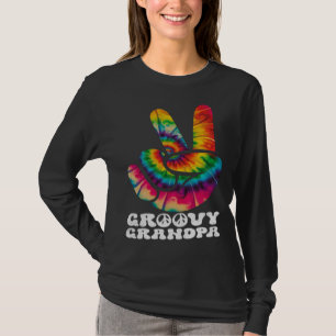Camiseta Abuelo genial mano signo de paz hippie Tie Dye