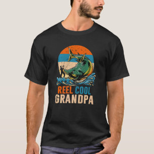Camiseta Abuelo genial reel de hombres Diseño de pesca dive