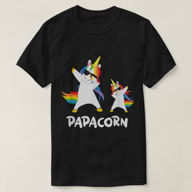 Camiseta Abuelo gracioso papá papá papá Unicorn Papacorn Da (Diseño del anverso)