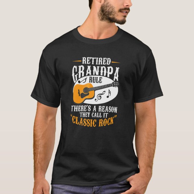 Camiseta Abuelo Guitariano de guitarra de retiro de reglas (Anverso)