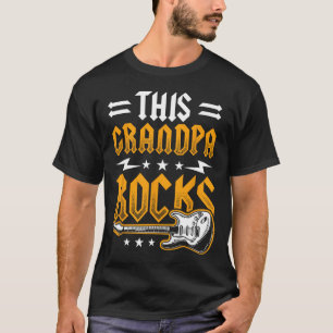 Camiseta Abuelo hace rock con la guitarra de papá 