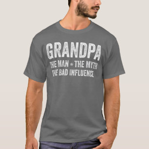 Camiseta Abuelo hombre mito mala influencia divertido abuel