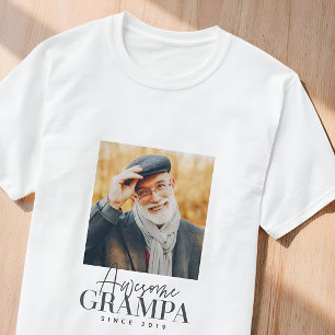 Camiseta Abuelo Increíble Desde 20XX Foto Simple Elegante