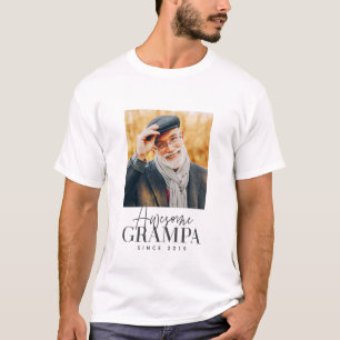Camiseta Abuelo Increíble Desde 20XX Foto Simple Elegante