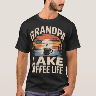 Camiseta Abuelo Lago Café Vida Pesca Relajada