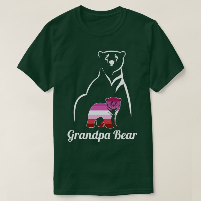 Camiseta Abuelo lesbiano LGBT lleva la bandera del Orgullo  (Diseño del anverso)