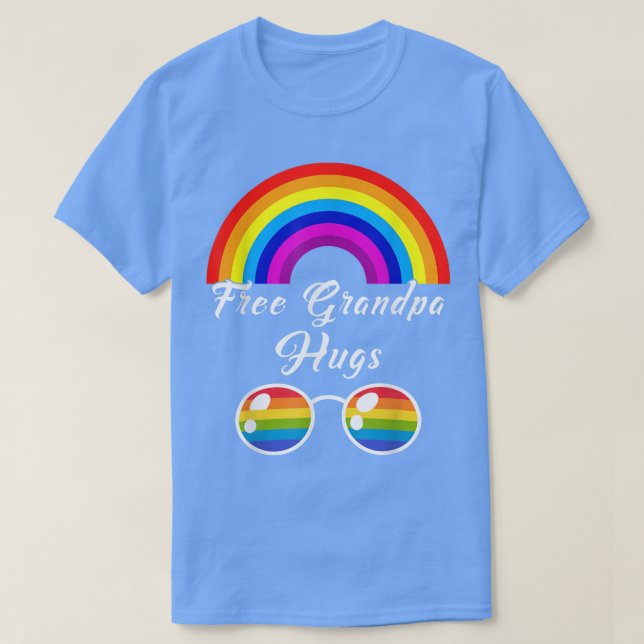 Camiseta Abuelo libre abraza a LGBT lentes de sol arcoiris  (Diseño del anverso)