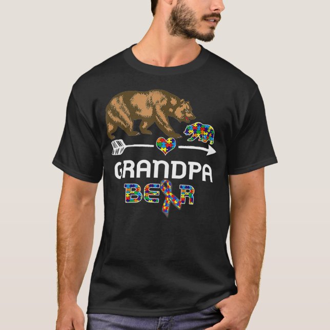 Camiseta Abuelo lleva autismo Conciencia Autismo Abuelo (Anverso)