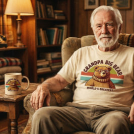 Camiseta Abuelo más grande del mundo Oso Moderno y retro 