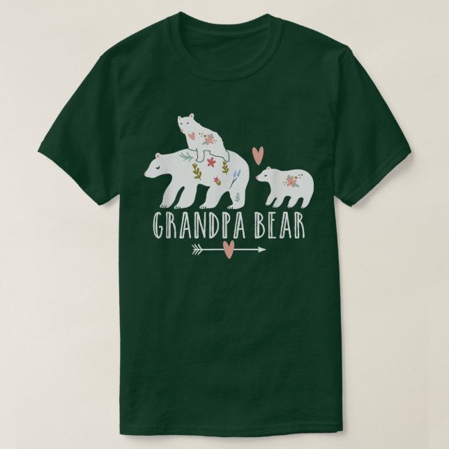 Camiseta Abuelo masculino con dos niños con dos camas gemel (Diseño del anverso)