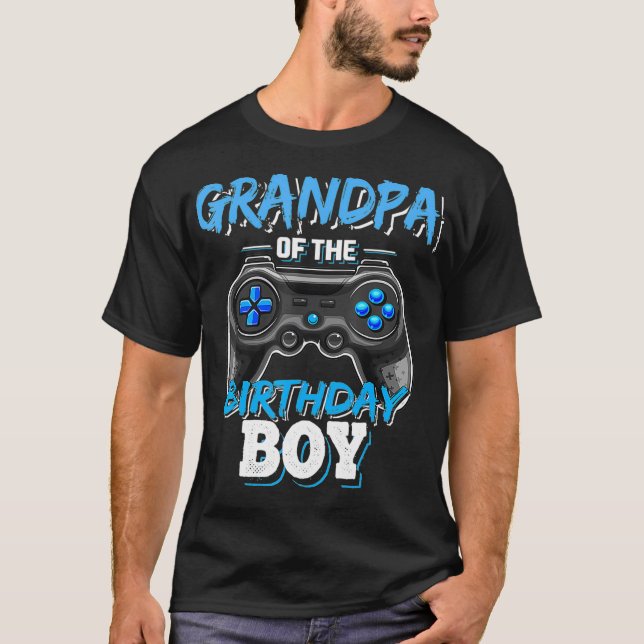 Camiseta Abuelo masculino del video de juego de cumpleaños (Anverso)