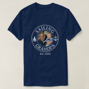 Camiseta Abuelo Navegando Año de Fundación Foto Azul Marino
