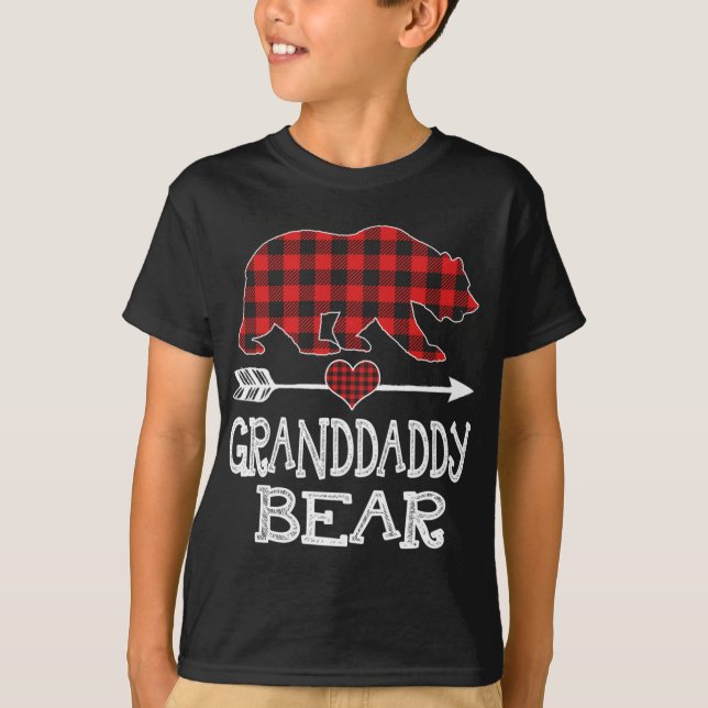 Camiseta Abuelo Navidad Oso Pajama Red Plaid Buffalo (Anverso)