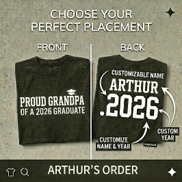 Camiseta ABUELO ORGULLOSO Clase de 26 Graduación Personaliz