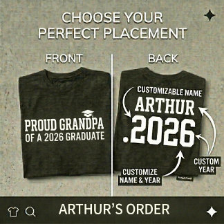 Camiseta ABUELO ORGULLOSO Clase de 26 Graduación Personaliz