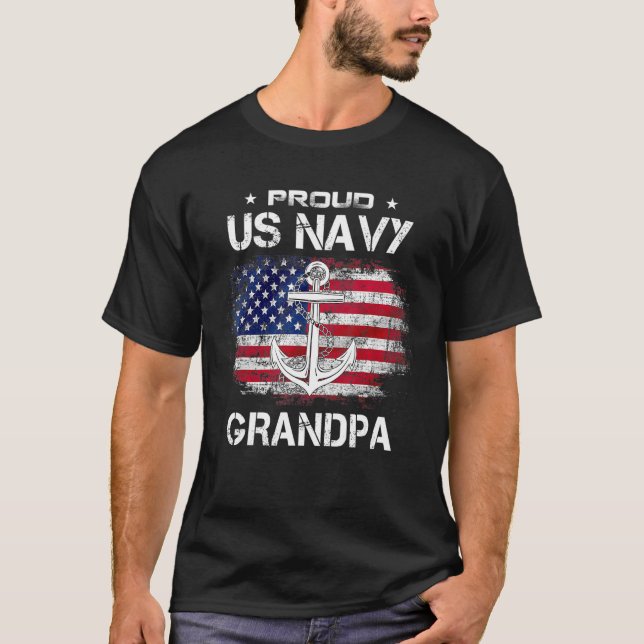 Camiseta Abuelo Orgulloso De La Marina Estadounidense Orgul (Anverso)