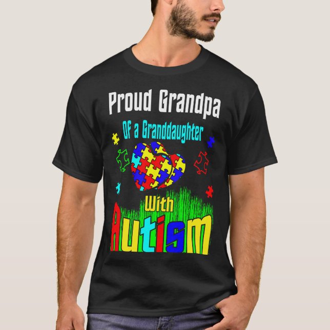 Camiseta Abuelo Orgulloso De Nieta Con Autismo (Anverso)