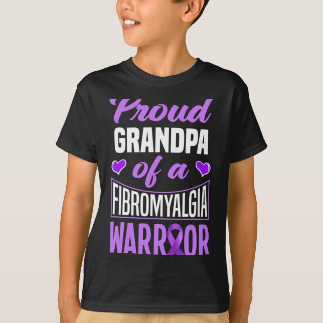 Camiseta Abuelo Orgulloso De Un Guerrero De Fibromialgia 1 (Anverso)