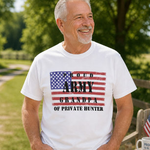 Camiseta Abuelo orgulloso del ejército con bandera angustia