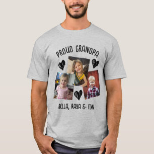 Camiseta Abuelo orgulloso   Fotos y nombres personalizados