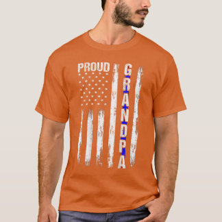 Camiseta Abuelo Orgulloso Línea Azul Bandera Americana Poli