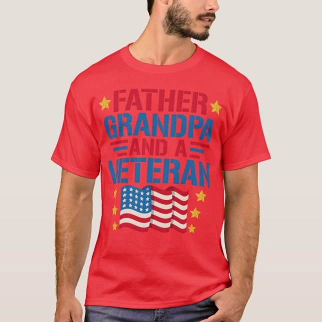 Camiseta Abuelo Padre y un veterano gracioso (Anverso)