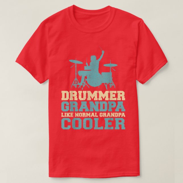 Camiseta Abuelo percusionista masculino como tambor normal (Diseño del anverso)