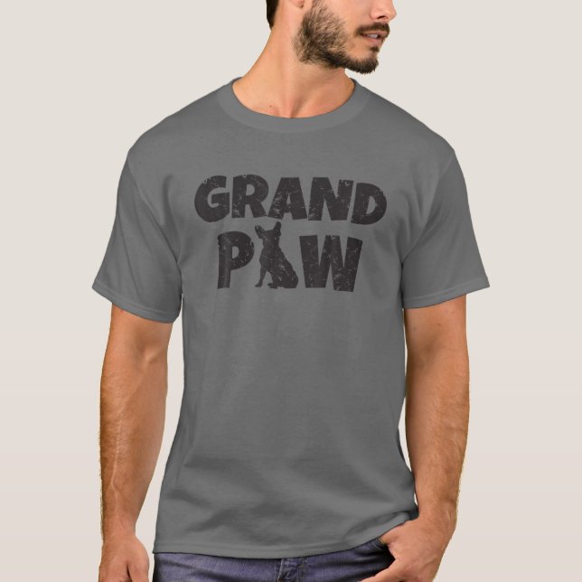 Camiseta Abuelo perro Bulldog francés Grand Paw T Shirover (Anverso)