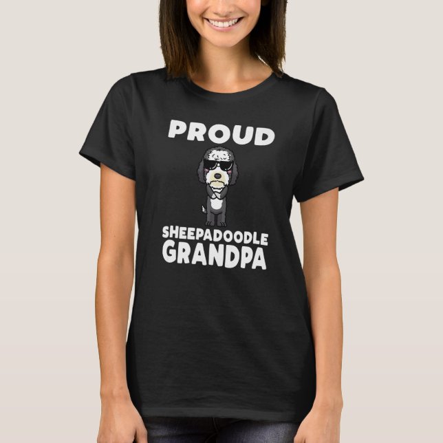 Camiseta Abuelo perro Sheepadoodle orgulloso de hombres con (Anverso)