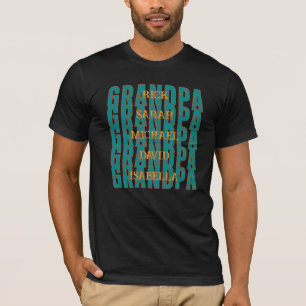 Camiseta Abuelo personalizado con cinco nombres de nietos r