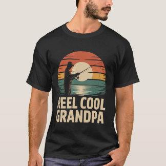 Camiseta Abuelo Pesca Carrete Retro Motivo Abuelo Genial La