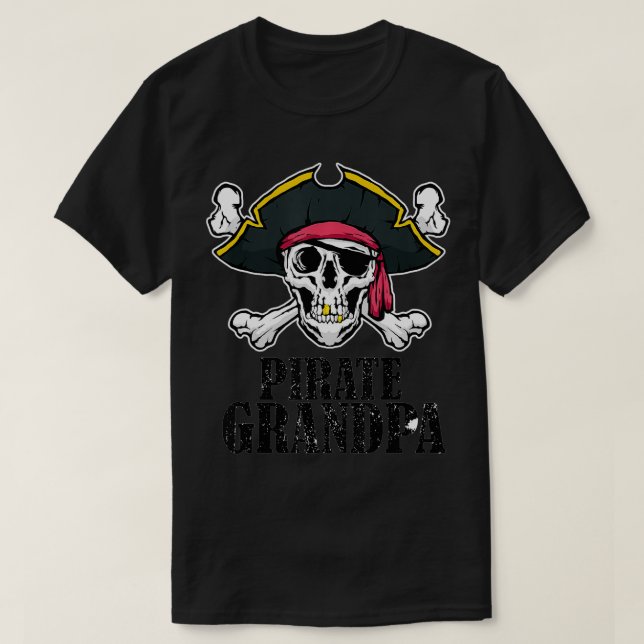 Camiseta Abuelo pirata masculino disfrazar a Jolly Roger Go (Diseño del anverso)