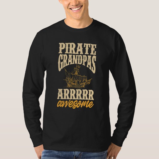 Camiseta Abuelo pirata masculino Jolly Roger Freebooter 3 (Anverso)