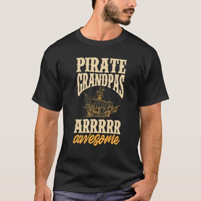 Camiseta Abuelo pirata masculino Jolly Roger Freebooter 3 (Anverso)
