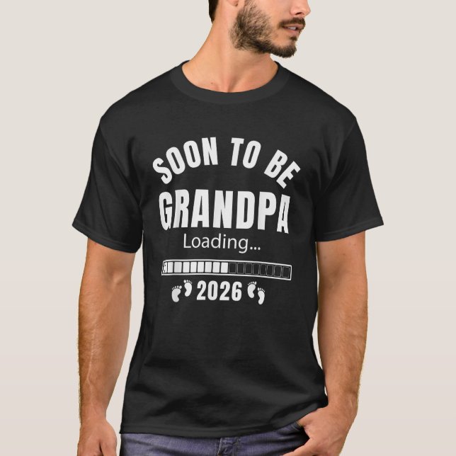 Camiseta Abuelo Pronto 2026 Cargando para Embarazo (Anverso)