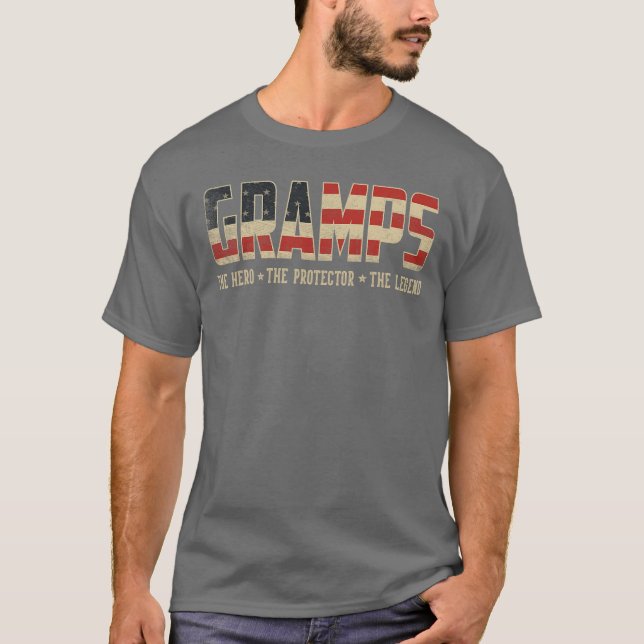 Camiseta Abuelo Protector Héroe Leyenda EE. UU. Bandera Abu (Anverso)