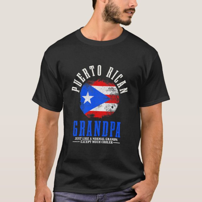 Camiseta Abuelo puertorriqueño: Orgullo de la bandera de Pu (Anverso)