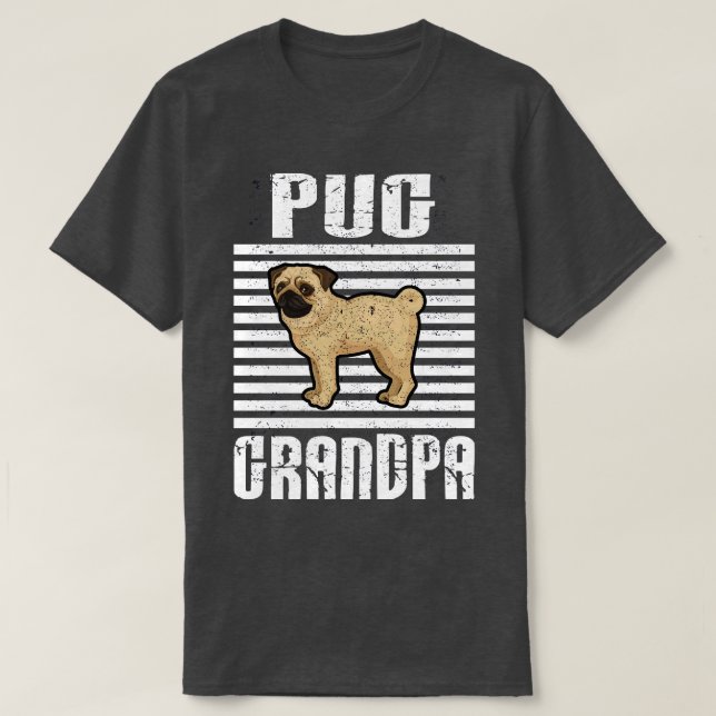 Camiseta Abuelo Pug Perros Orgullosos (Diseño del anverso)
