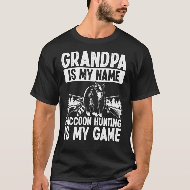 Camiseta Abuelo Raccoon Cazando Padres Día Raccoon Slayer (Anverso)