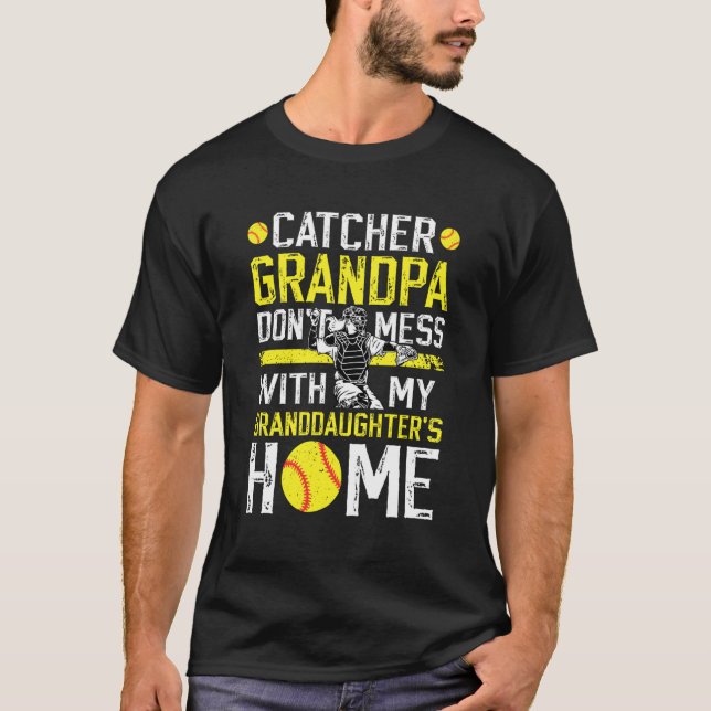 Camiseta Abuelo Receptor de Softbol Divertido Receptor de S (Anverso)