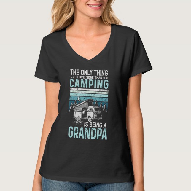 Camiseta Abuelo retro de camping abuelo al aire libre (Anverso)