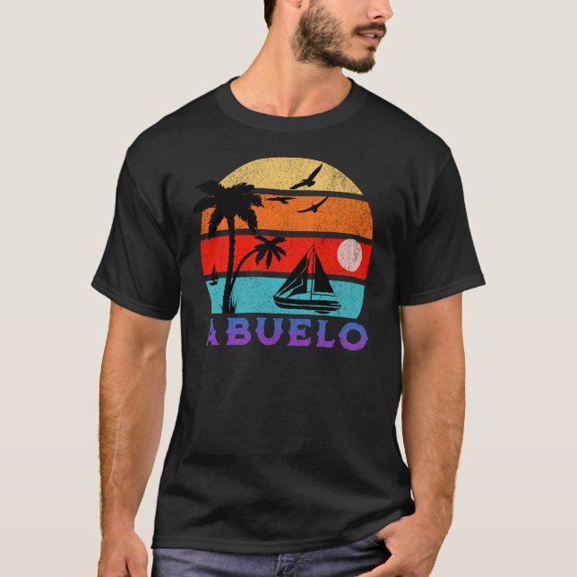Camiseta Abuelo retro del océano atardecer (Anverso)