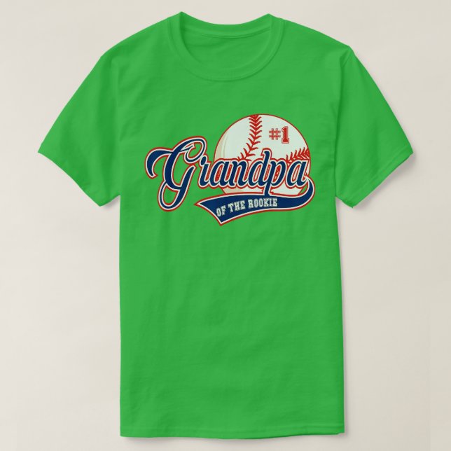 Camiseta Abuelo Rookie de Béisbol de primer cumpleaños de h (Diseño del anverso)