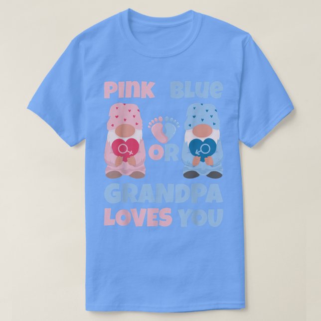 Camiseta Abuelo Rosa O Azul Te Ama Graciosa Revelación De G (Diseño del anverso)