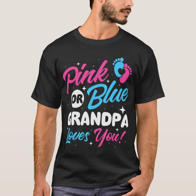 Camiseta Abuelo Rosa O Azul Te Ama - Revelación De Género (Anverso)