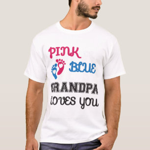 Camiseta Abuelo rosa o azul te ama, revelación de género